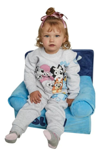 Sillón Infantil Puff Bluey Sofá Individual Perrito Azul