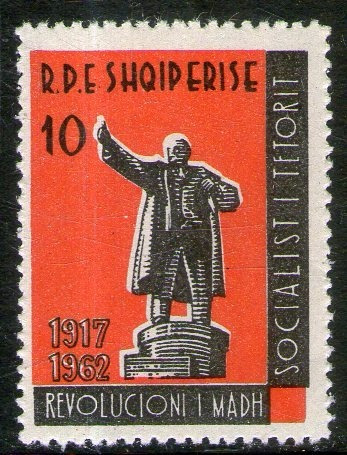 Imagen 1 de 1 de Albania Sello Mint Estatua De Lenin X 10 Lekes Año 1963 