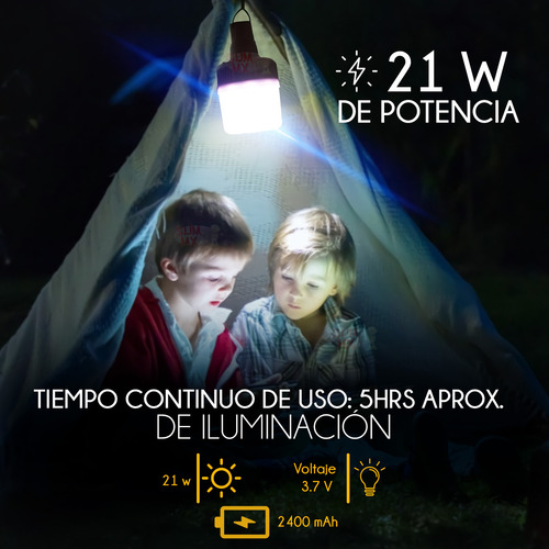 Slim Company foco led portátil de bateria recargable con luz solar y usb lampara de emergencia 21w