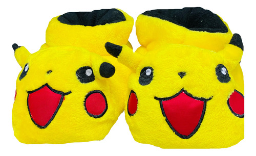 Babucha Térmica Pantuflas Tela Peluche Pikachu Adulto