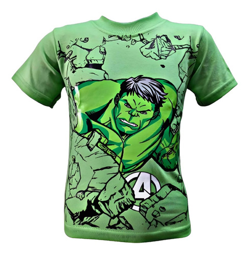 Camiseta El Increible Hulk Doble Estampa Algodon Premium
