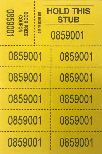 Entradas Subastas 10 Números (amarillo) 100ct