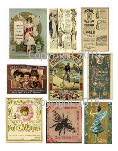 Assorted Clasico Ephemera Etiqueta Imagene # 1 Collage Hoja