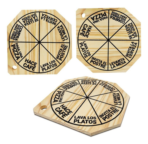 Tabla Para Pizza Serigrafiada De Madera Kit ×3 Unidades