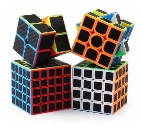 Cubo Rubik 2x2 3x3 4x4 5x5 Stickers Fibra De Carbono
