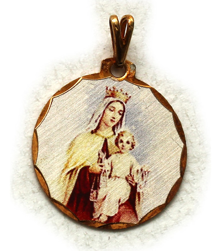 Uzzy |  Medalla Virgen Del Carmen 20mm Chapa De Oro 22k