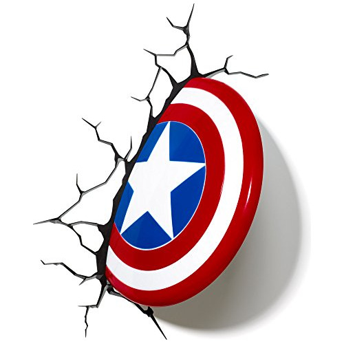 Marvel Avengers Capitán América 3d Deco Rojo Claro, B...