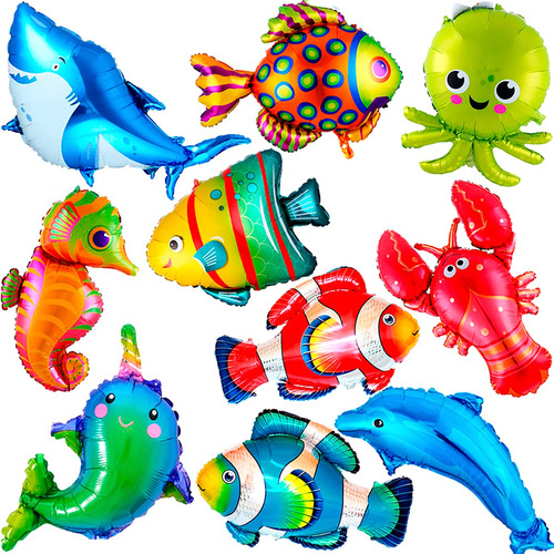 10 Globo Peces De Mar Deco249 Candybar Animal Granja