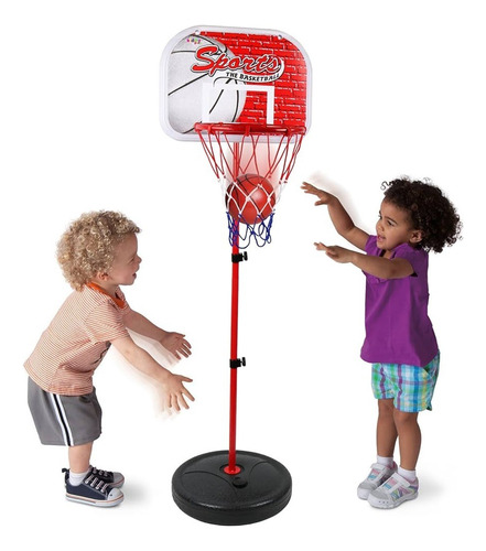 Juguete Baloncesto 132cm Basket Ball Con Pelota E Inflador