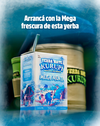 Erva-mate Kurupi Tereré Sabor Mega Menta Sem Glúten 500 g