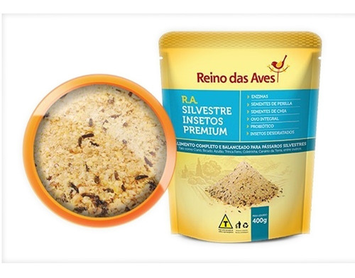 Reino Das Aves Farinhada Ra Criador Silvestre Insetos 400g