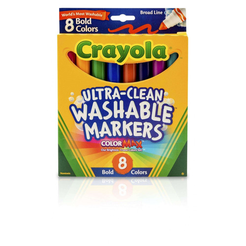 Set De 8 Marcadores Lavables Crayola Punta Ancha Colores