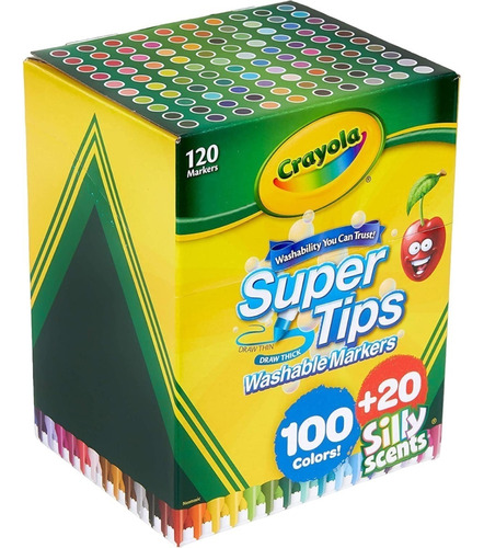 Plumones Crayola Supertips 120 Silly Scents Aroma Lavables