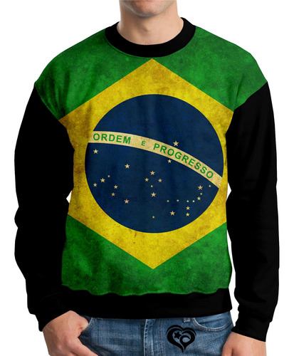 Moletom Brasil Adulto Brasilia Bandeira Unissex Blusa Casaco