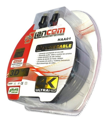 Cable Hdmi Lancom 10 Mts 4k.