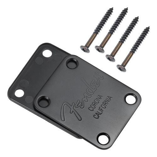 / (bk) Guitarra Bass Neck Plate & Screws Para Strat S For T