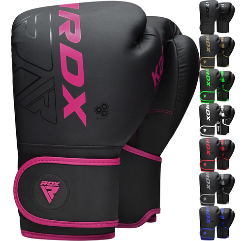 Guantes De Boxeo Rdx Cuero De Imitacion Negro/rosa 6 Oz