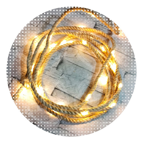 Guirnalda Led Yute Soga Rustica Limbo Casamiento + Pilas Inc Luces Calida