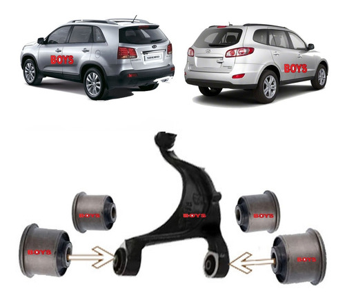 Kit 4 Buchas Bandeja Superior Traseira Kia Sorento 2009-2010