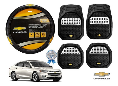 Kit Tapetes 4pz + Volante Chevrolet Plata Malibu 2016