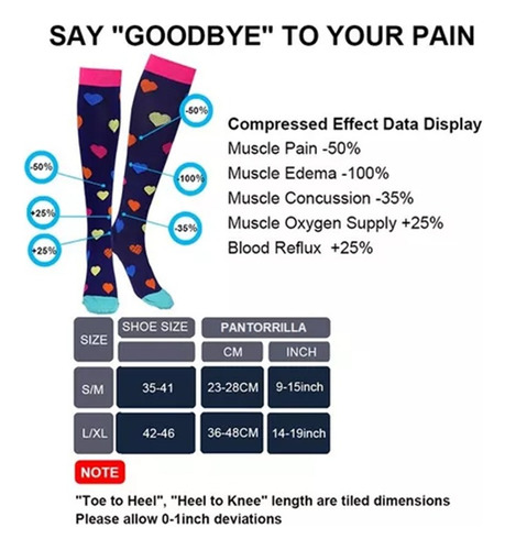 5 Pares Calcetines De Compresión Para Mujeres Y Hombres