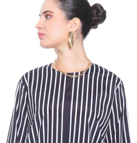 Blusa Wados Manga Larga Listada Escote Redondo