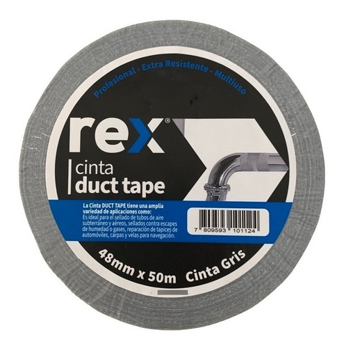 Cinta Ducto Gris 50 Mts Rex Cod. Rex30472