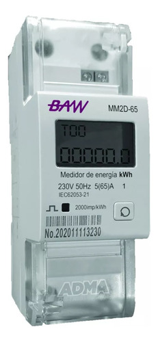 Multimedidor Baw Energía Consumo Reseteable Display Mm2d-65