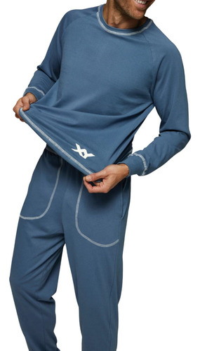 Pijama Hombre Xy Invierno Algodón Liso Cromosoma 8060 Ts/xxl