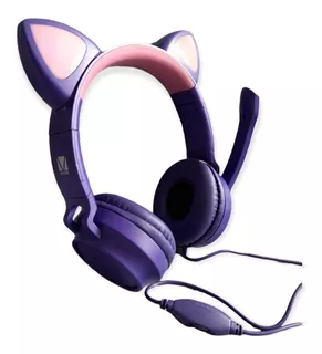 Audífonos Gamer Con Luz Led Gatito Diadema Headphones