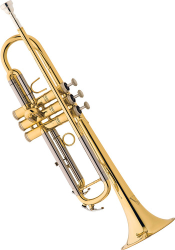 Trompete Eagle Trompete Eagle Tr504 Sib Laqueado Com Estojo Com Acabamento Laqueado - Cor Dourado
