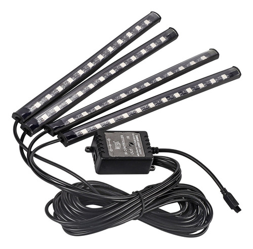 Tira De Luz Led Para Coche, 4 Piezas, 48 Led, Multicolor, Pa