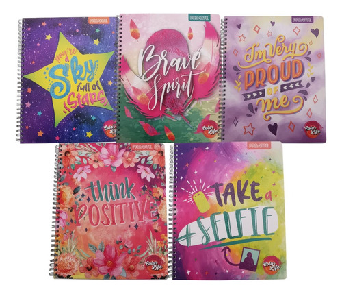 Pack 5 Cuadernos Universitarios Color Life Proarte Al Azar