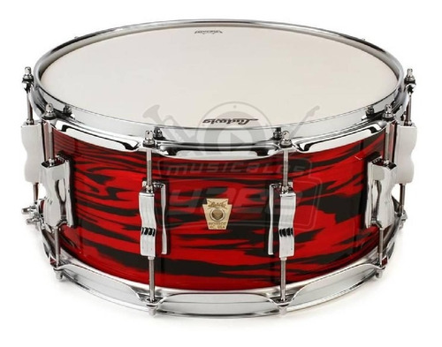 Tarola Ludwig Classic Maple Series 14x6.5 Red Swirl Made Usa