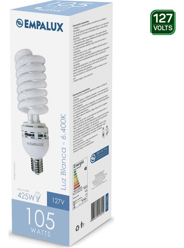 Lâmpada Fluorescente Espiral 105w 127v E40 Empalux Cor Da Luz Branco-neutro 110v