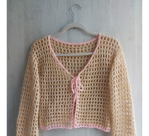 Cardigan Saquito Coquette Kawai Tejido A Mano Crochet Corea