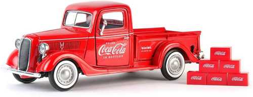 Camioneta Miniatura Coca-cola, Ford 1937, Metal, Escala 1:24