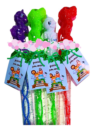 40 Burbujeros Personalizados Souvenir Personajes Largo 25cm