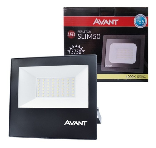 Refletor Slim Led 50w Avant Branco Neutro 4000k Ip65