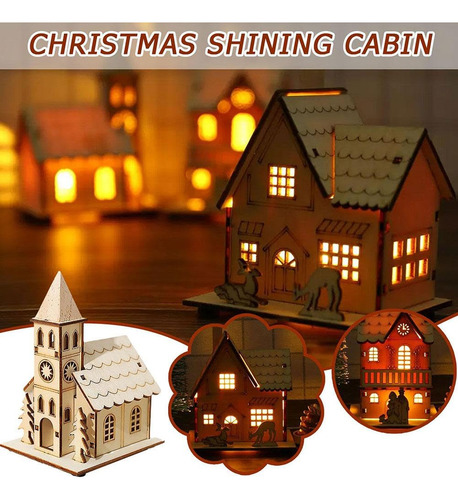 Set De Adornos Navideños De Madera Para Escritorio, Christma