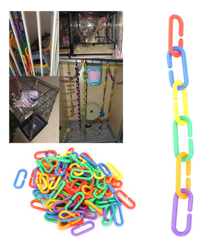 Corrente De Plástico, Brinquedo Para Pássaros, Clipes De Plá