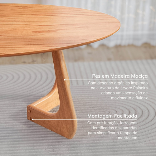 Mesa De Jantar Oval 6 Lugares 210x110cm Paineira Cabecasa