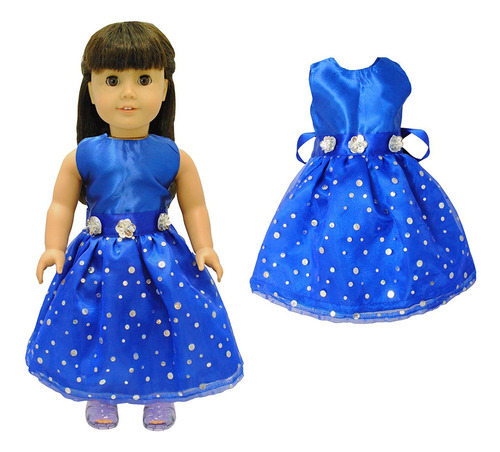 Ropa De Muñeca: Hermoso Vestido Azul Que Se Adapta A A...