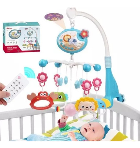 Movil Musical Baby Giratorio Para Cunas Con Control 360°