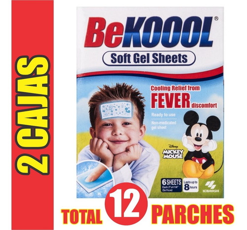 Be Kool 6 Parches Frío Fiebre Temperatura Calentura Mickey