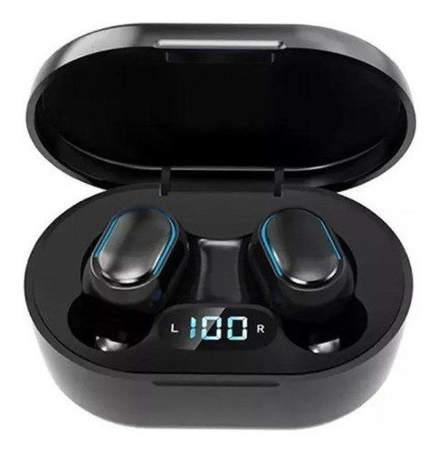 Audífonos in-ear gamer inalámbricos Veeela E7s negro con luz LED