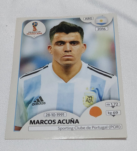 Figurita Fifa World Cup Russia 2018 Num.284 Marcos Acuña (Usado)