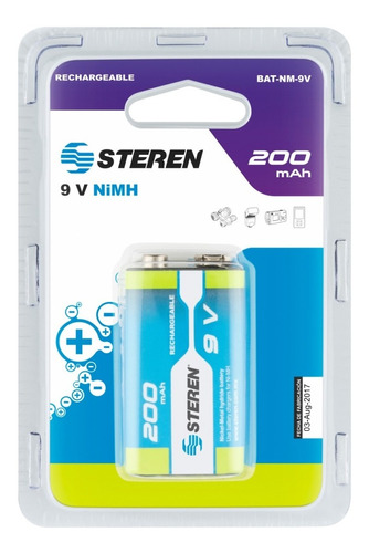 Batería Cuadrada De 9v Recargable Steren Nimh 200mah 