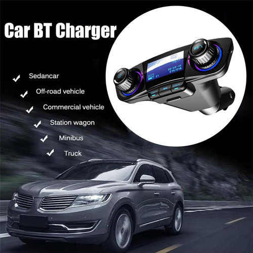 Cargador Bluetooth Para Coche, Reproductor Mp3, Adaptador De