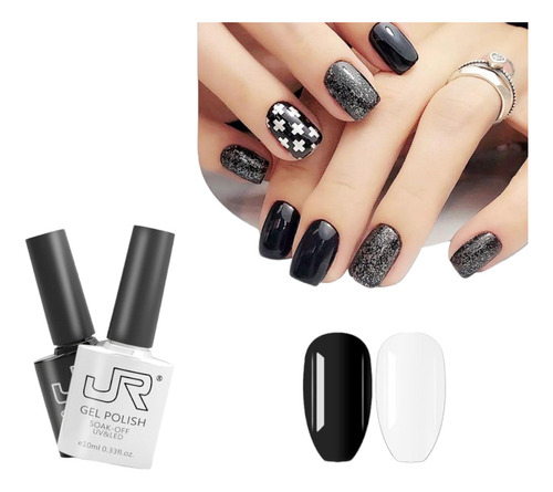 Gel Semipermanente Blanco Y Negro Jr 12pc 10ml 8a-48-2 Uñas